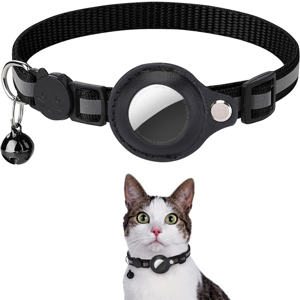 Cat collar with bell can be used to attach AirTag