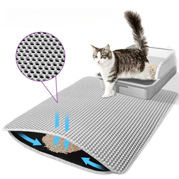 Cat Litter Mat，Litter Trapping Mat, Easy to Clean Litter Box Mat, Waterproof, Urine-Proof