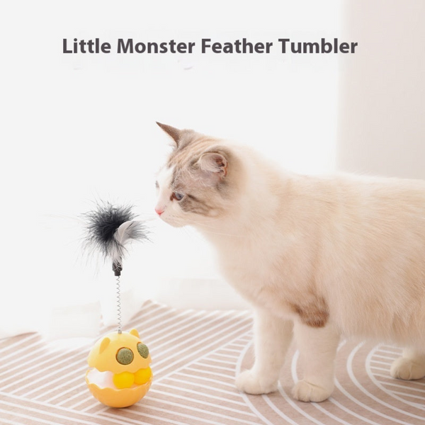 Pets Cat Toy Tumbler Feather Teaser